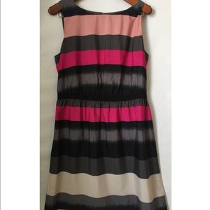 Ann Taylor LOFT Dress Pink Gray Black Chiffon